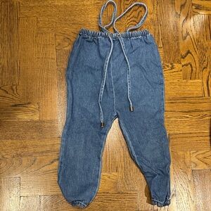 Kids Denim Blue Romper with Adjustable Straps